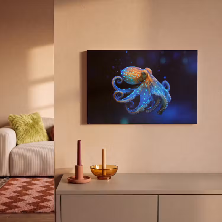 Canvas schilderij - Octopus - Stippen - Blauw - Zee — 2