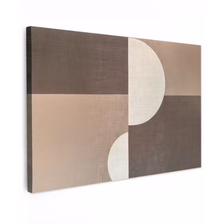 Canvas schilderij - Raster - Halve cirkels - Contrast — 1