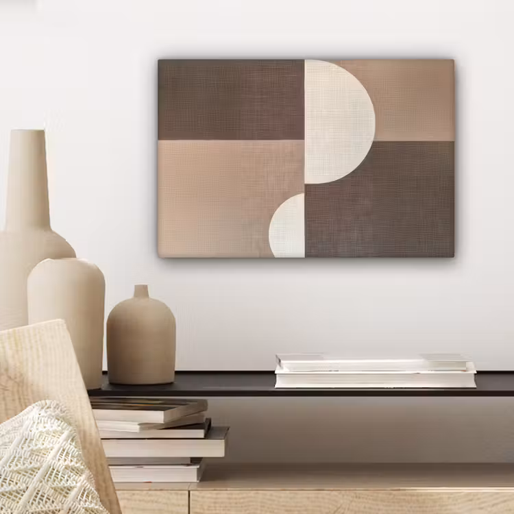 Canvas schilderij - Raster - Halve cirkels - Contrast — 5