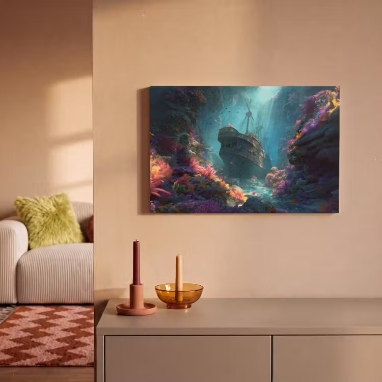 Canvas schilderij - Schip - Hout - Koraalriffen - Zonlicht — 2