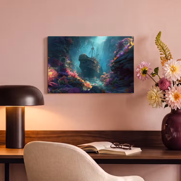 Canvas schilderij - Schip - Hout - Koraalriffen - Zonlicht — 4