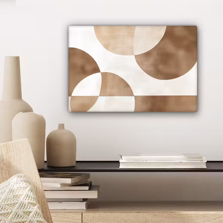 Canvas schilderij - Snijdende cirkels - Overlappende vlakken — 5