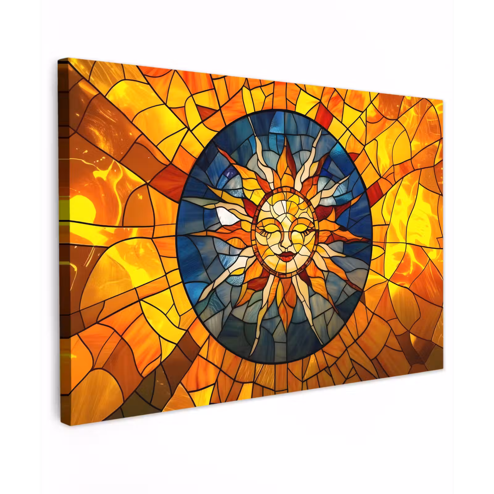 Canvas schilderij - Mozaïek - Zon - Geel - Cirkel — 1
