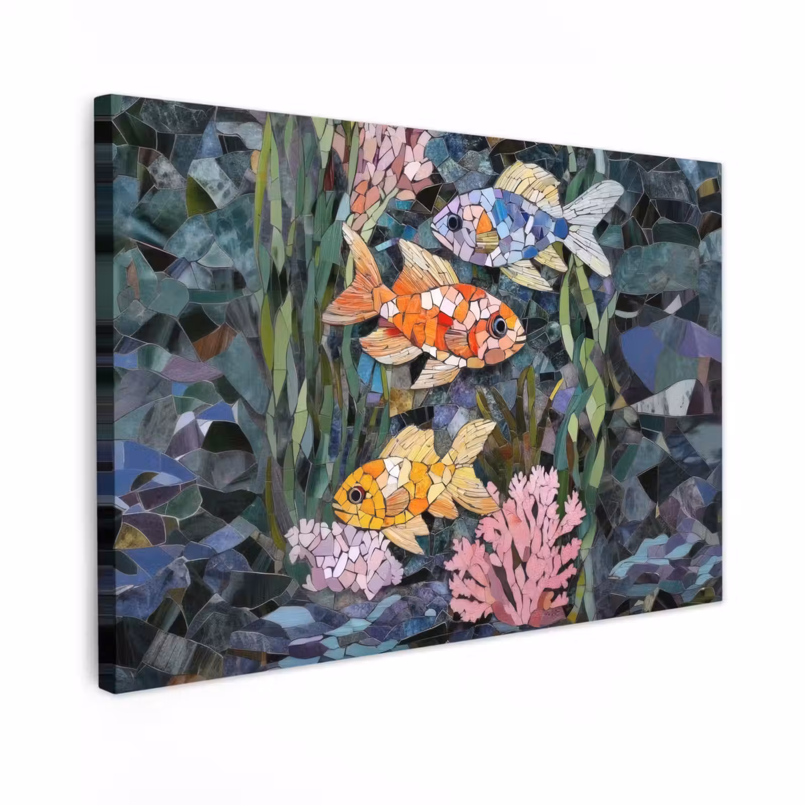 Canvas schilderij - Vissen - Koraal - Zee - Mozaïek — 1