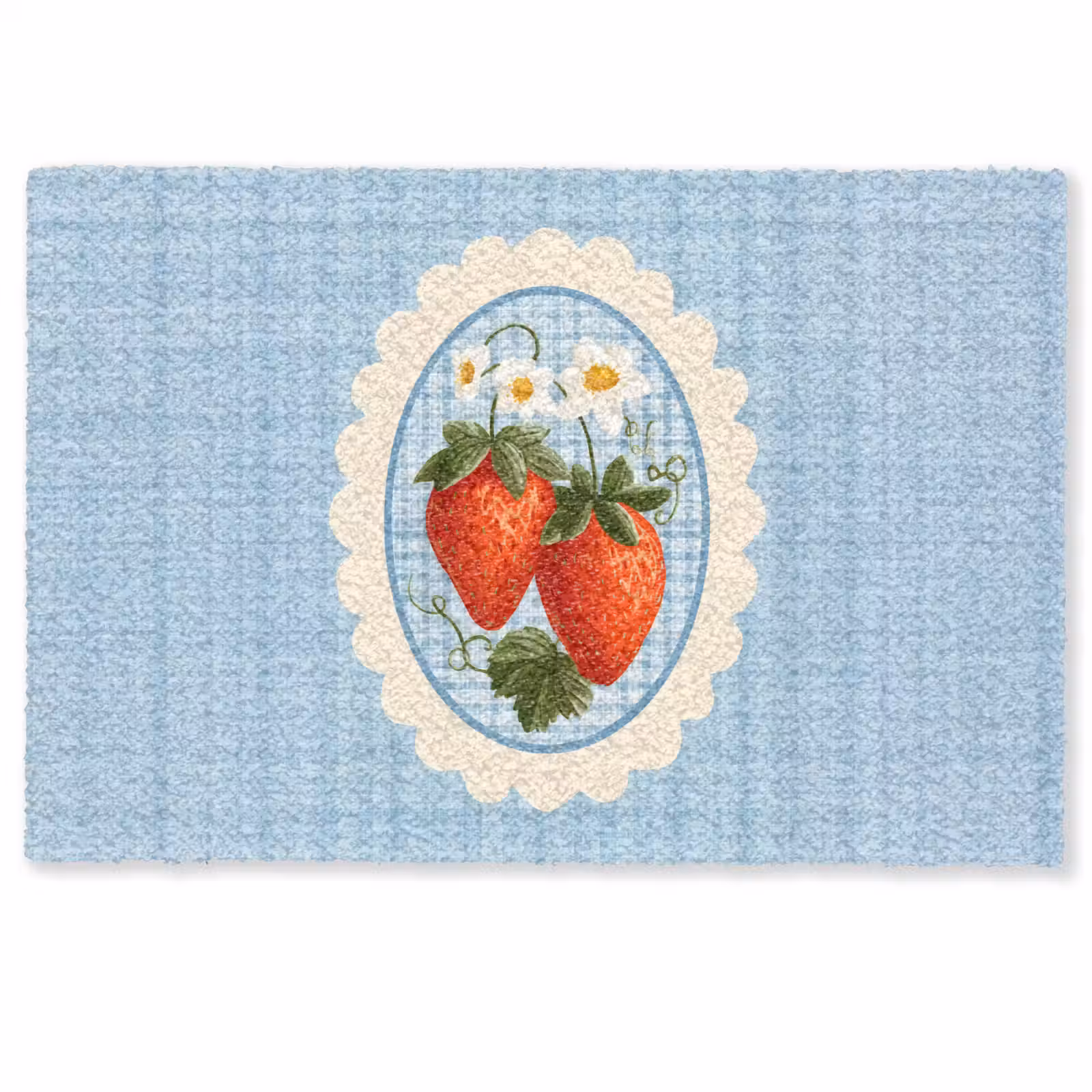 Deurmat - Aardbeien - Lijst - Rood - Geruit — 1