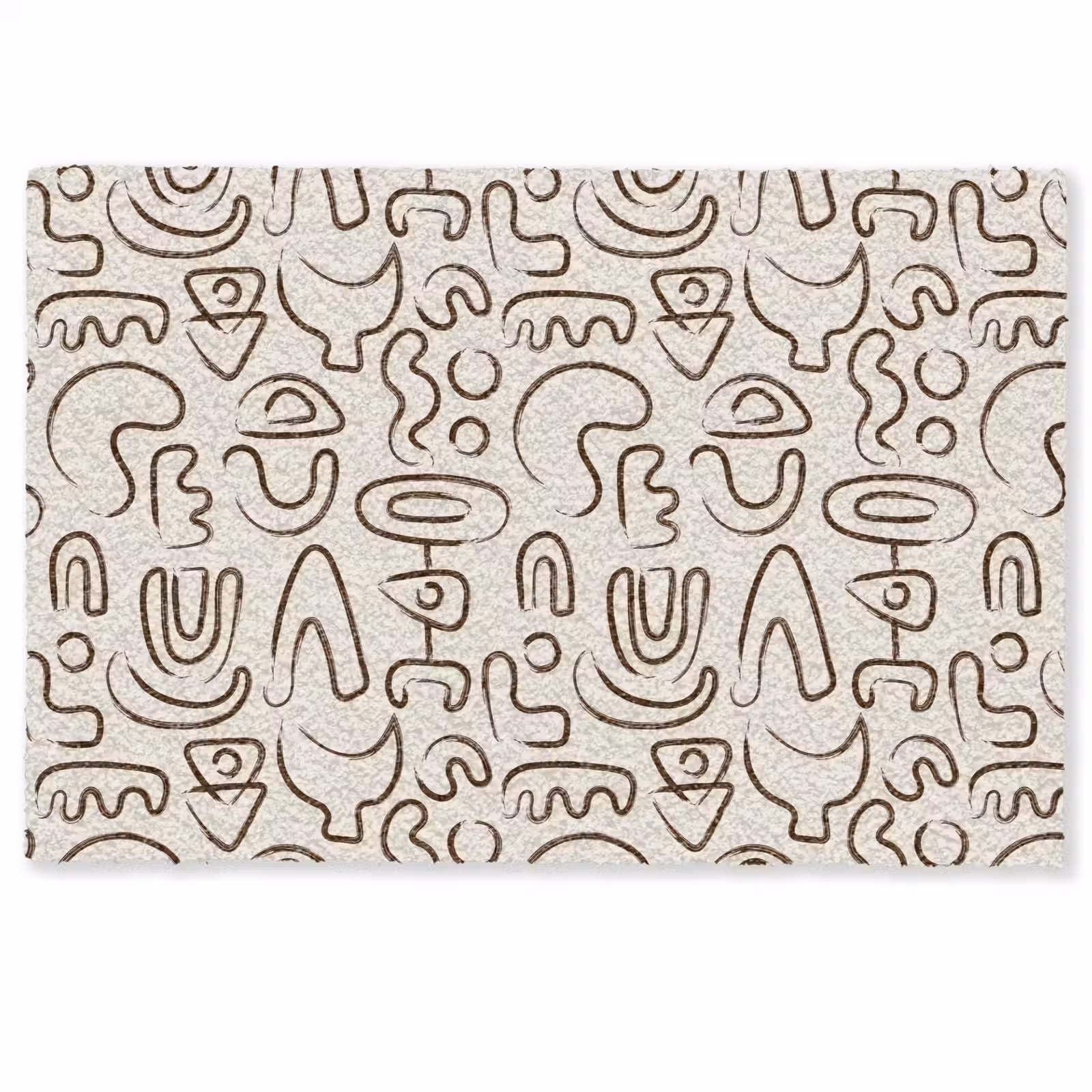 Deurmat - Abstract - Beige - Patroon - Donkerbruin — 1