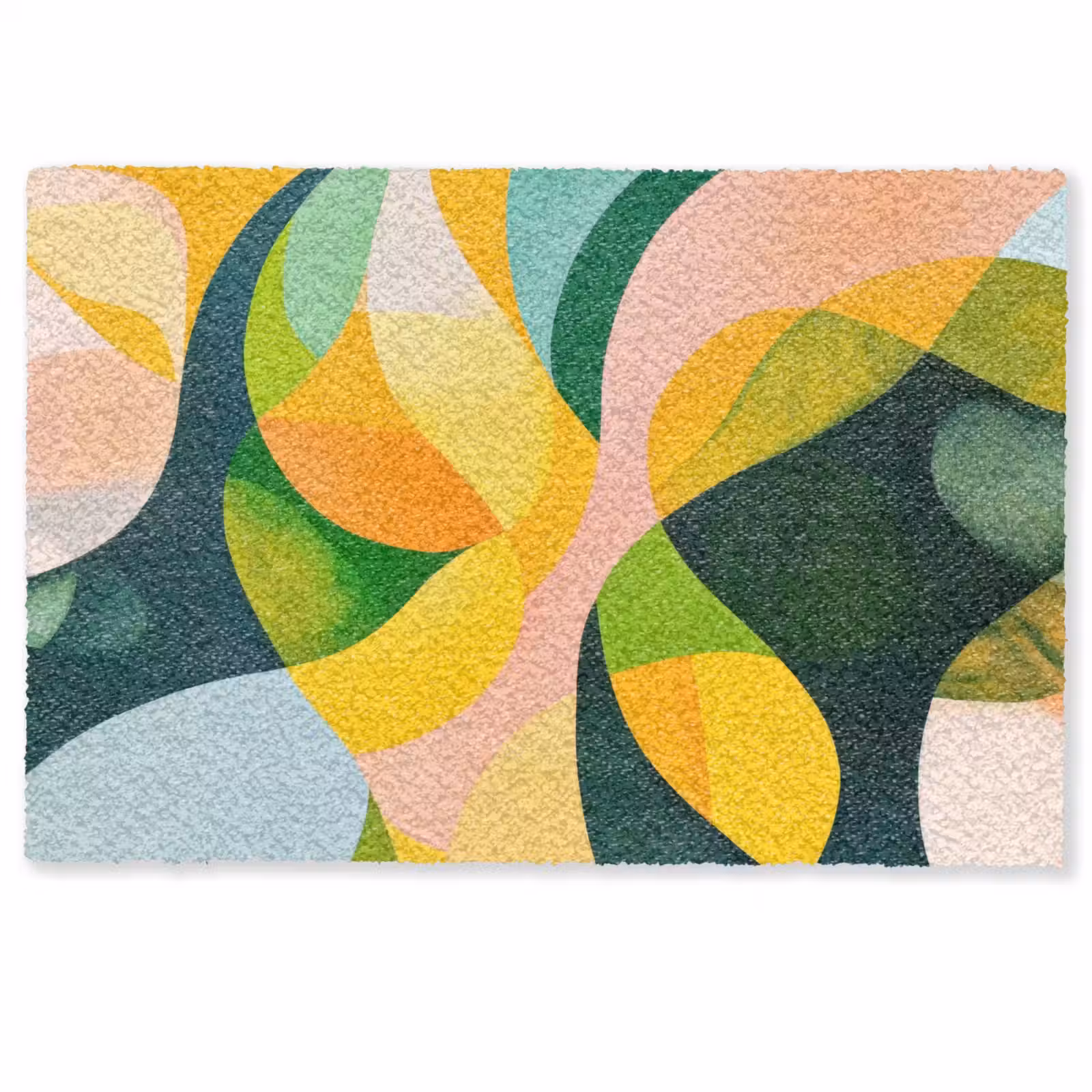 Deurmat - Abstract - Geel - Roze - Groen — 1