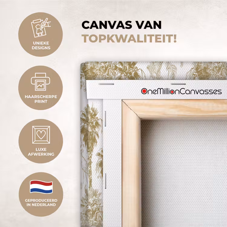 Canvas schilderij - Oerwoud - Abstract - Beige — 1