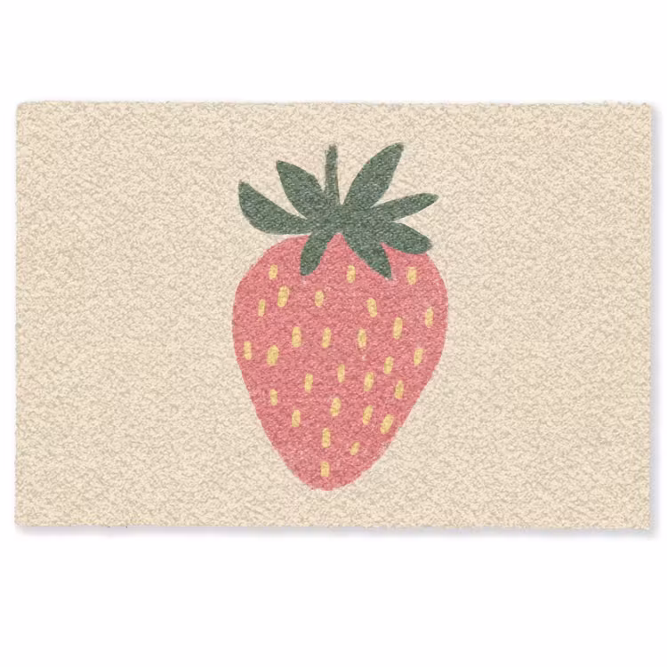Deurmat - Aardbei - Minimalistisch - Rood - Fruit — 1