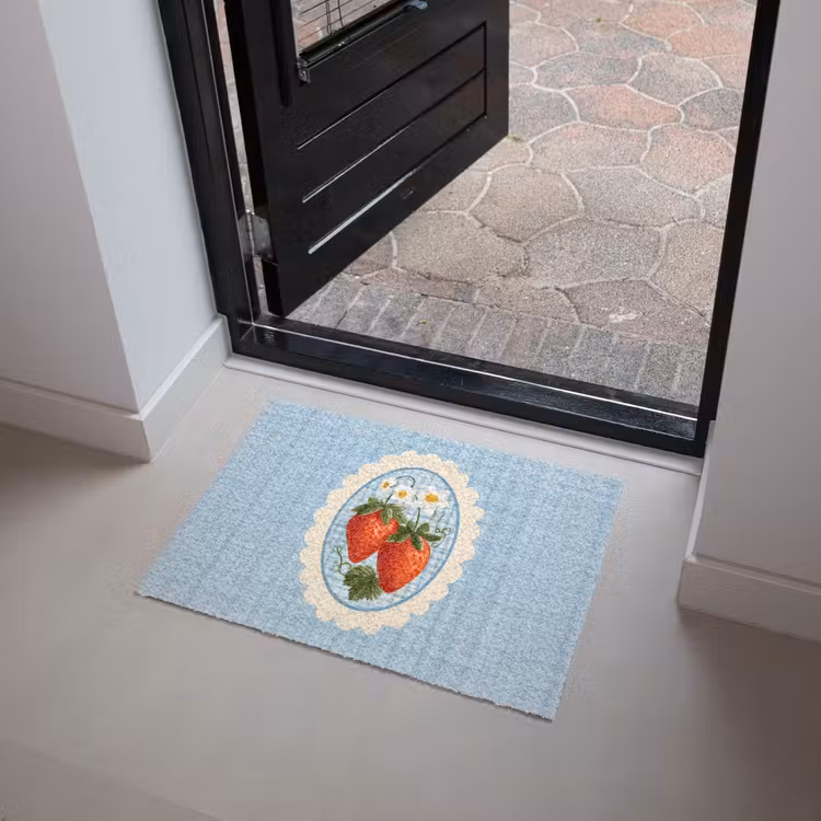 Deurmat - Aardbeien - Lijst - Rood - Geruit — 4