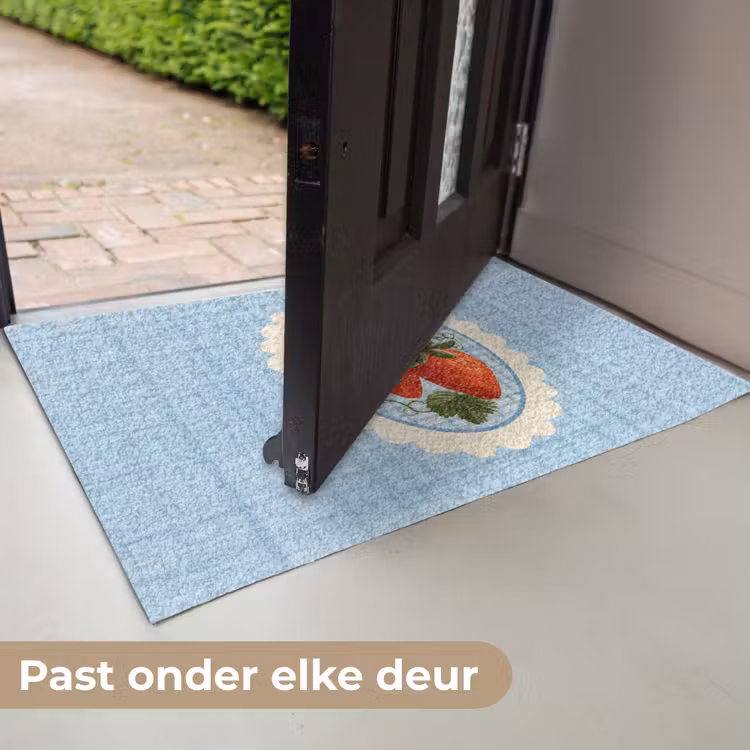 Deurmat - Aardbeien - Lijst - Rood - Geruit — 7