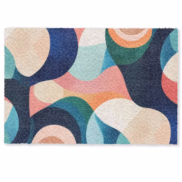 Deurmat - Abstract - Blauw - Roze — 1