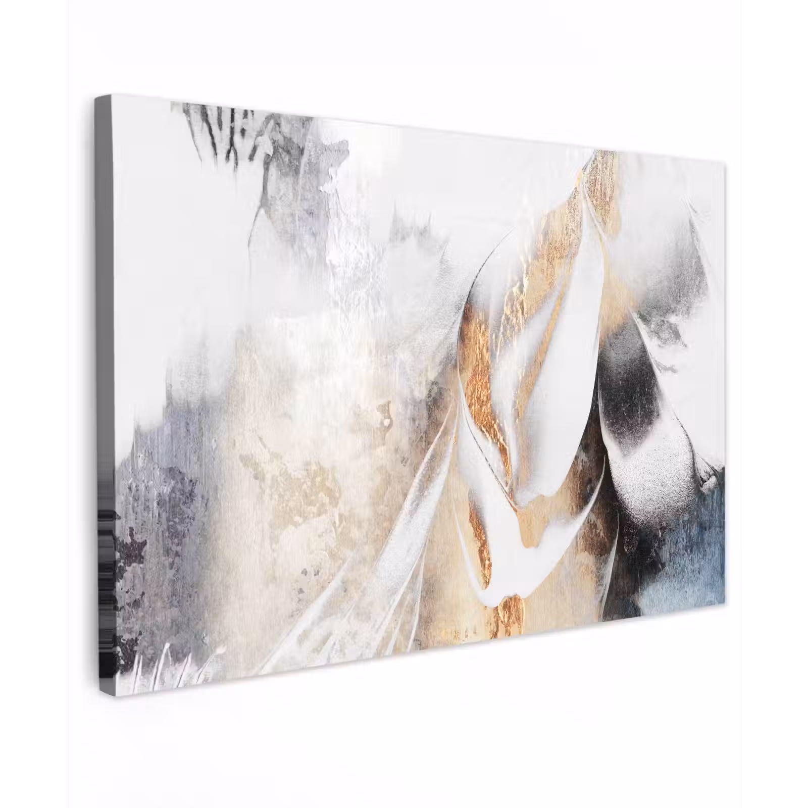Canvas schilderij - Luxe - Abstract - Goud - Wit — 1