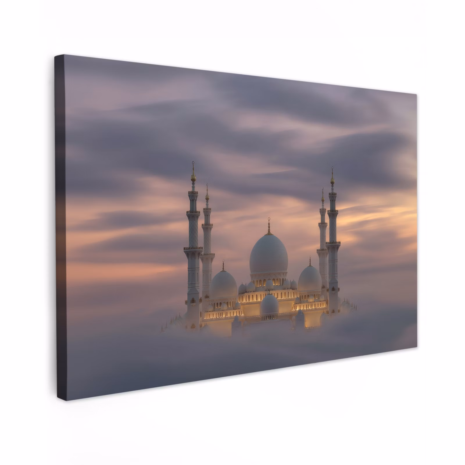 Canvas schilderij - Zonsondergang - Moskee - Wolken - Islamitisch — 1