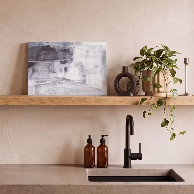 Canvas schilderij - Kunst - Verf - Wit - Zwart - Grijs — 3