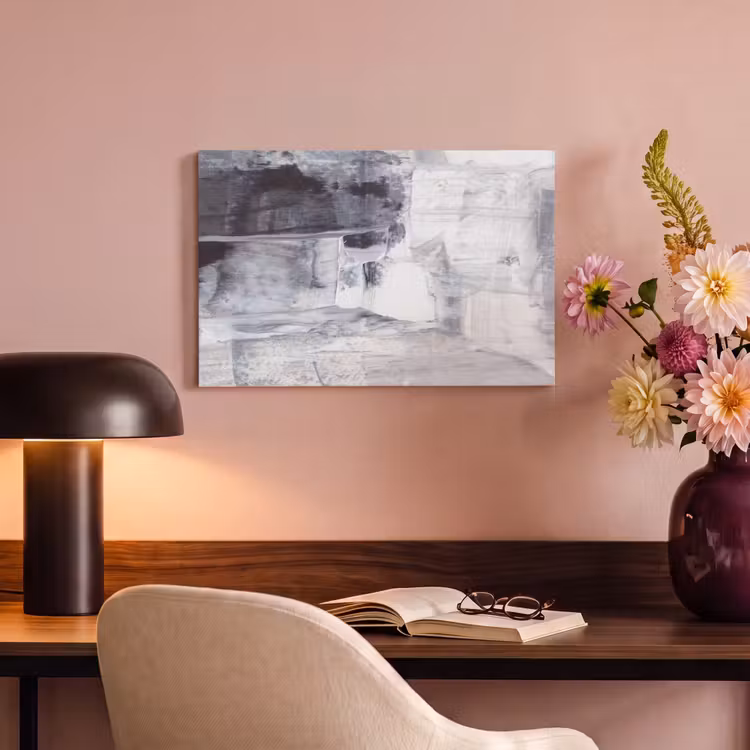 Canvas schilderij - Kunst - Verf - Wit - Zwart - Grijs — 4