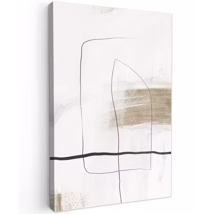 Canvas schilderij - Kunst - Verf - Zwart - Wit — 1