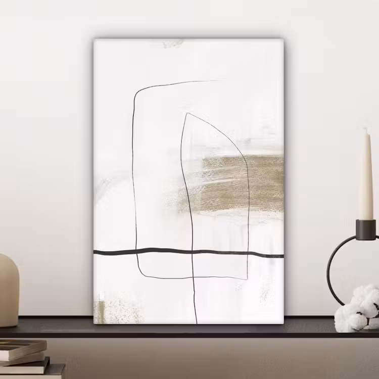 Canvas schilderij - Kunst - Verf - Zwart - Wit — 5