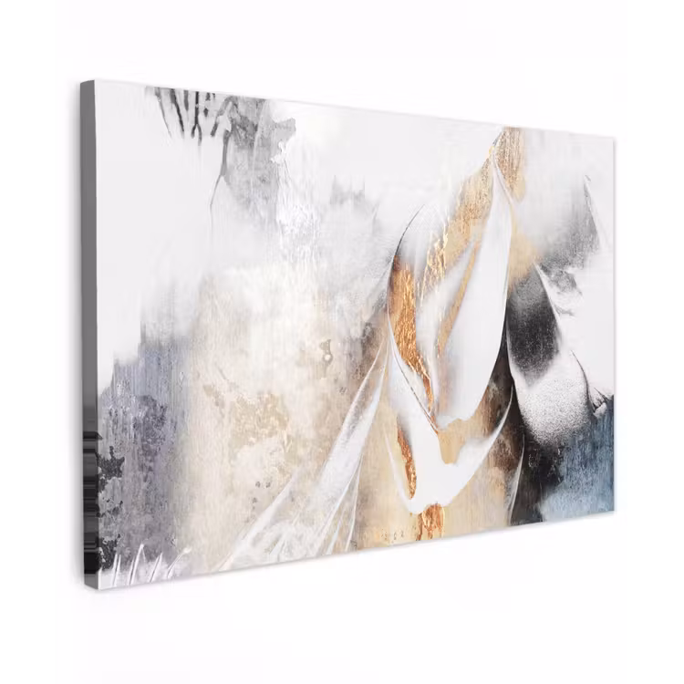 Canvas schilderij - Luxe - Abstract - Goud - Wit — 1