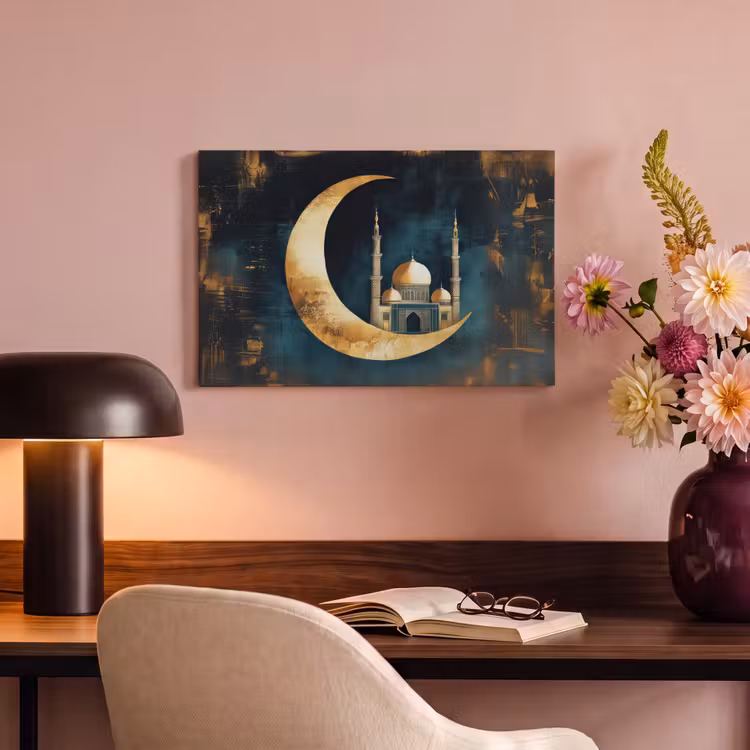 Canvas schilderij - Moskee - Halve maan - Goud - Ramadan - Islamitische — 4