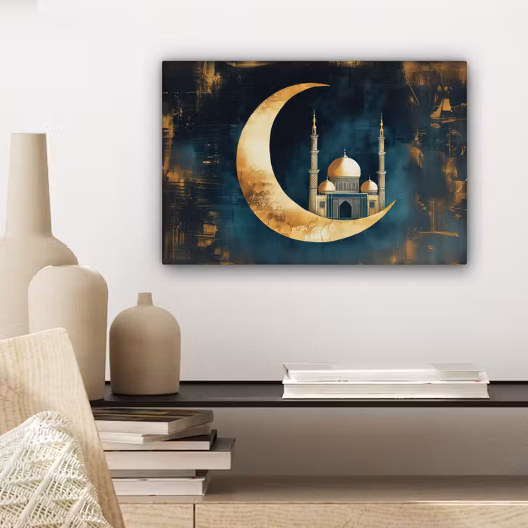 Canvas schilderij - Moskee - Halve maan - Goud - Ramadan - Islamitische — 5
