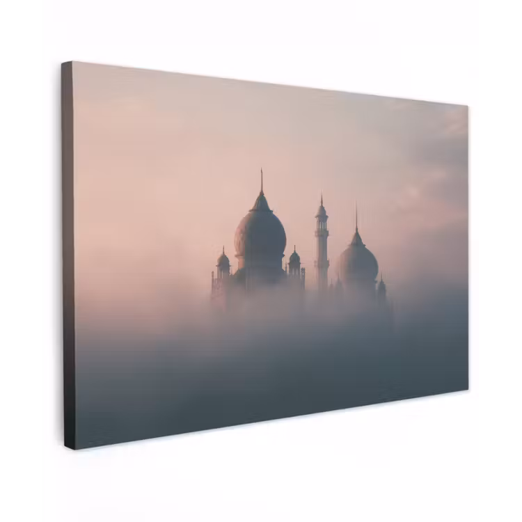 Canvas schilderij - Moskee - Minaretten - mist - Islamitisch — 1