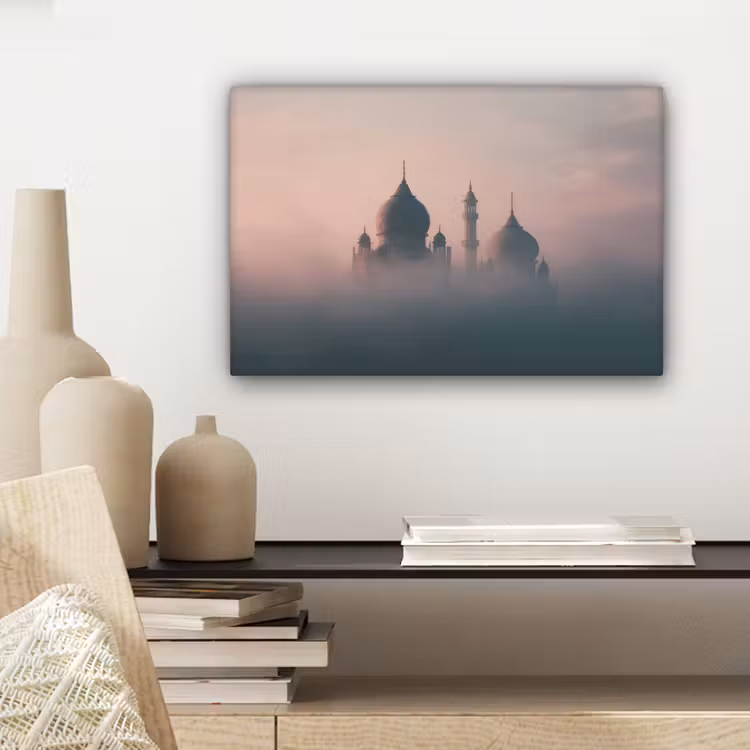 Canvas schilderij - Moskee - Minaretten - mist - Islamitisch — 5