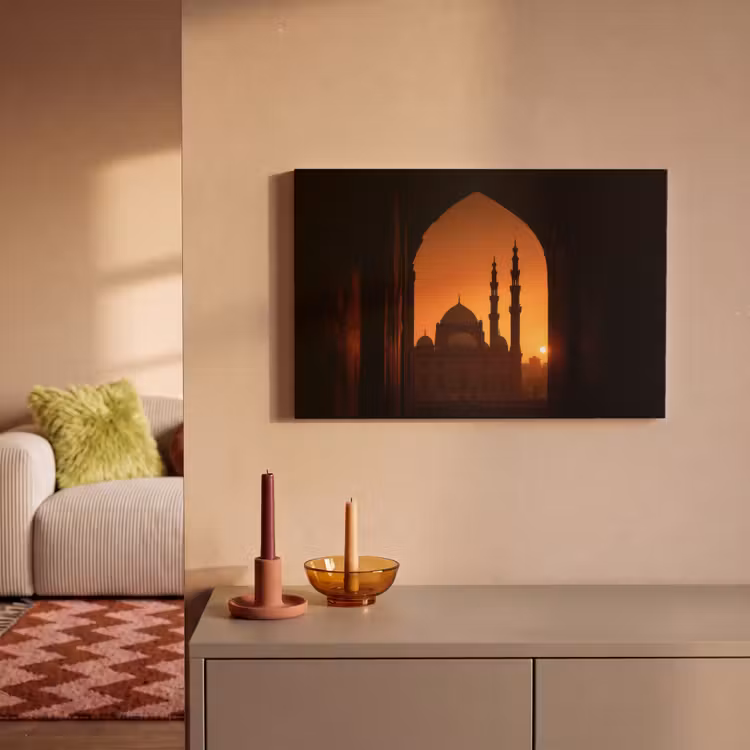 Canvas schilderij - Moskee - Oranje lucht - Islamitisch — 2