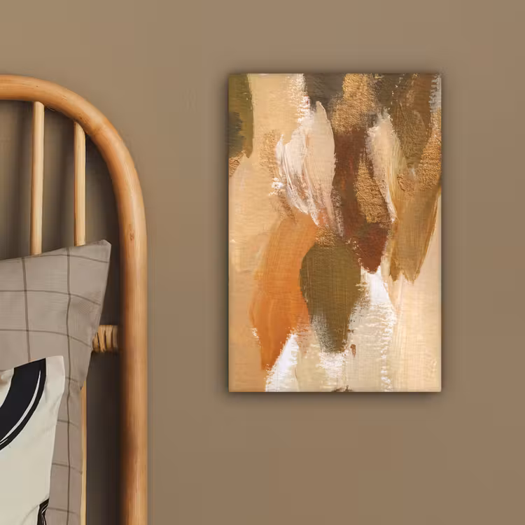 Canvas schilderij - Verf - Groen - Oranje — 3