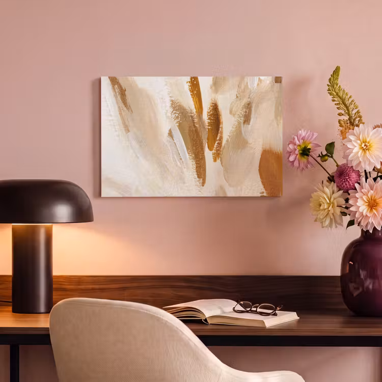 Canvas schilderij - Wit - Bruin - Abstract — 4