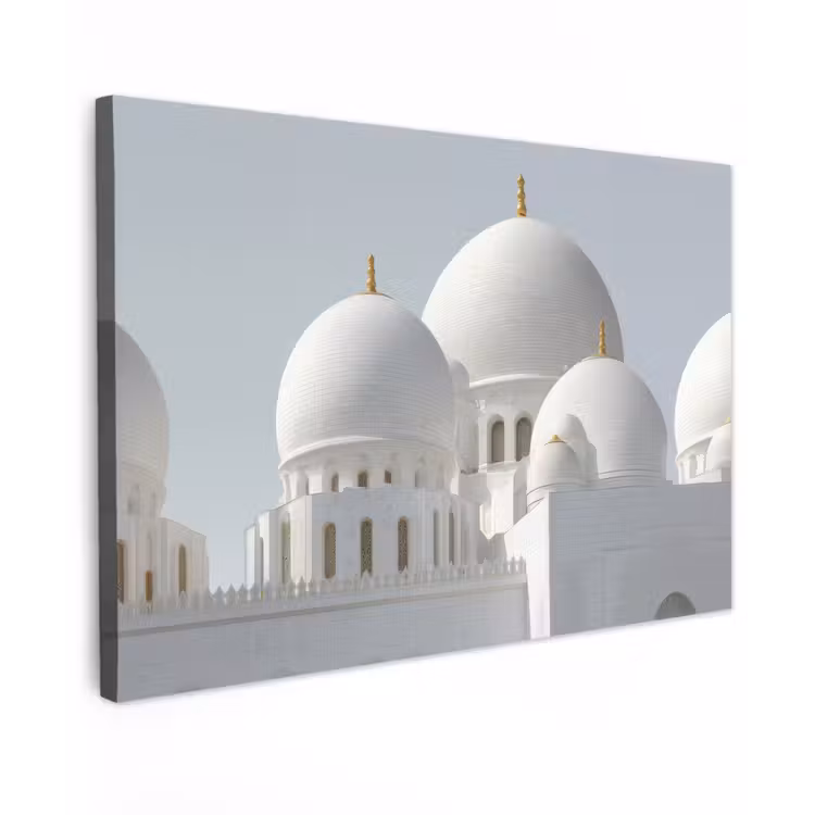 Canvas schilderij - Witte koepels - Helderblauwe lucht - Islamitisch — 1