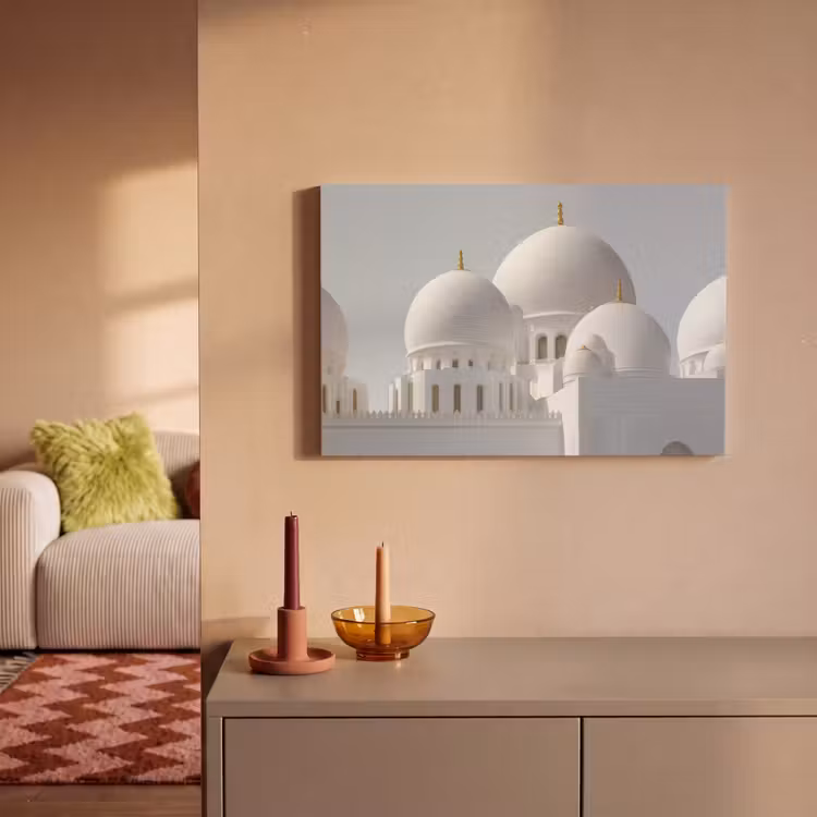 Canvas schilderij - Witte koepels - Helderblauwe lucht - Islamitisch — 2