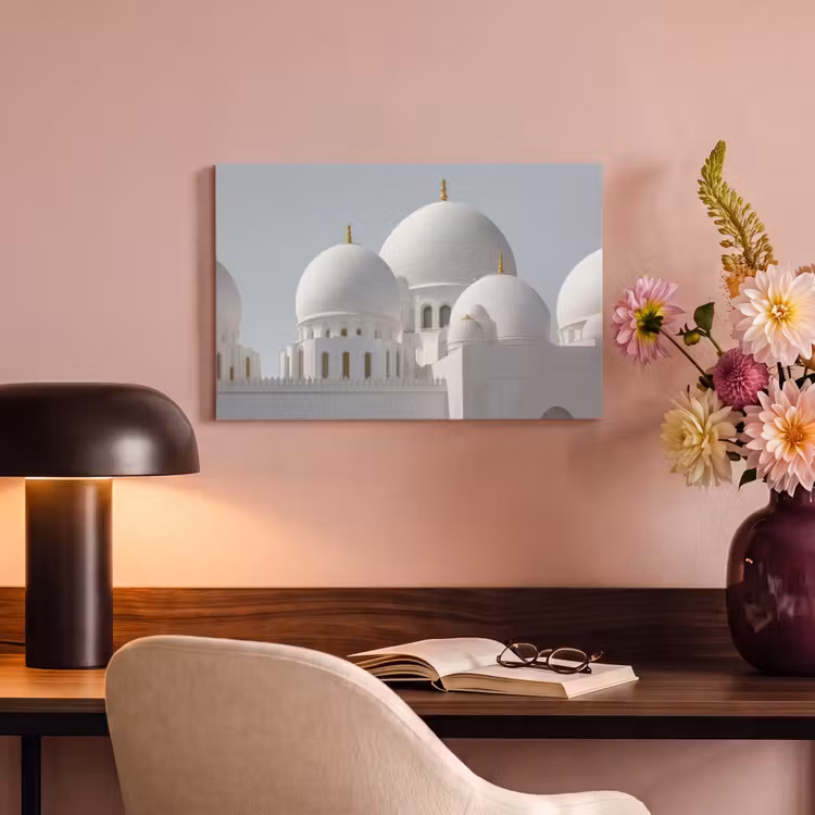 Canvas schilderij - Witte koepels - Helderblauwe lucht - Islamitisch — 4