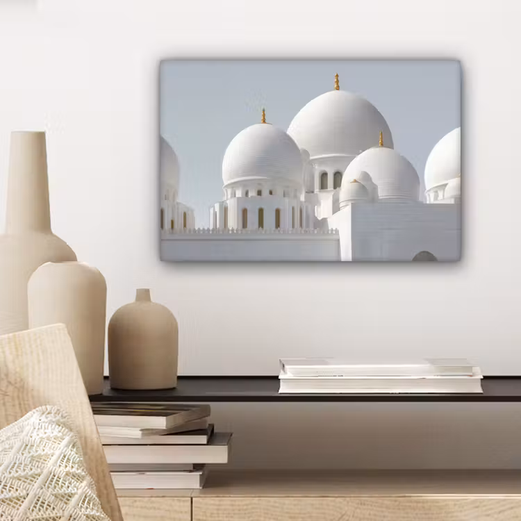 Canvas schilderij - Witte koepels - Helderblauwe lucht - Islamitisch — 5
