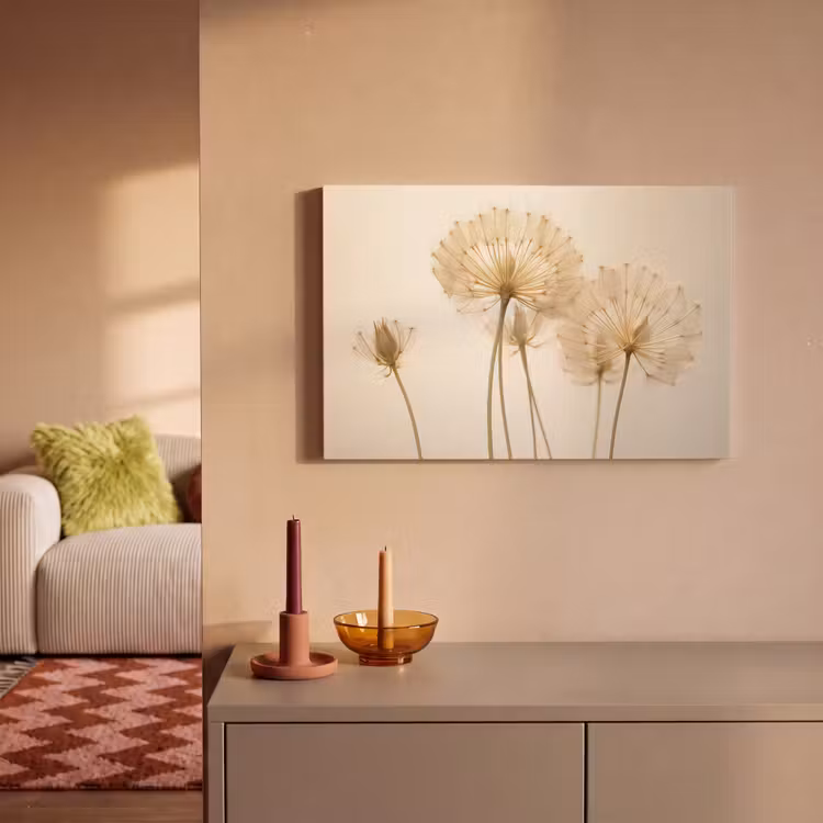 Canvas schilderij - Zonlicht - Dandelion - Bloem - Wit — 2