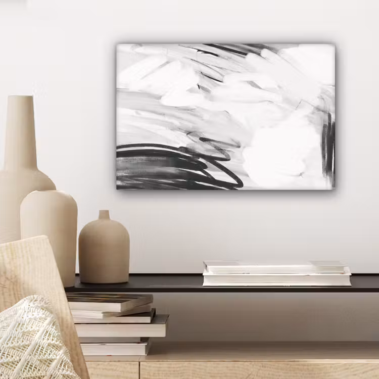 Canvas schilderij - Zwart - Wit - Grijs - Abstract — 5