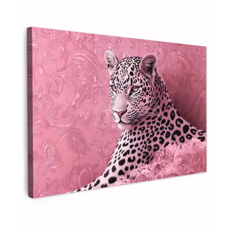 Canvas schilderij - Panter - Luxe - Roze — 1