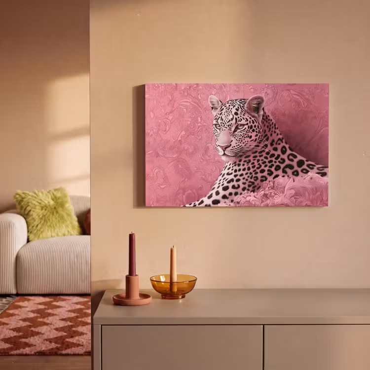 Canvas schilderij - Panter - Luxe - Roze — 2