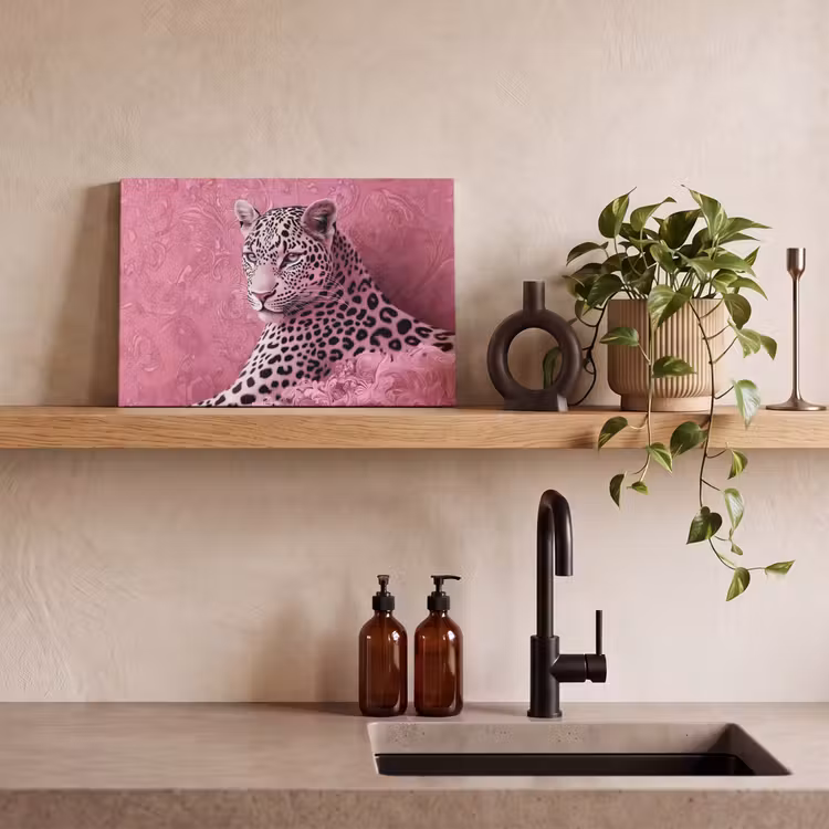 Canvas schilderij - Panter - Luxe - Roze — 3