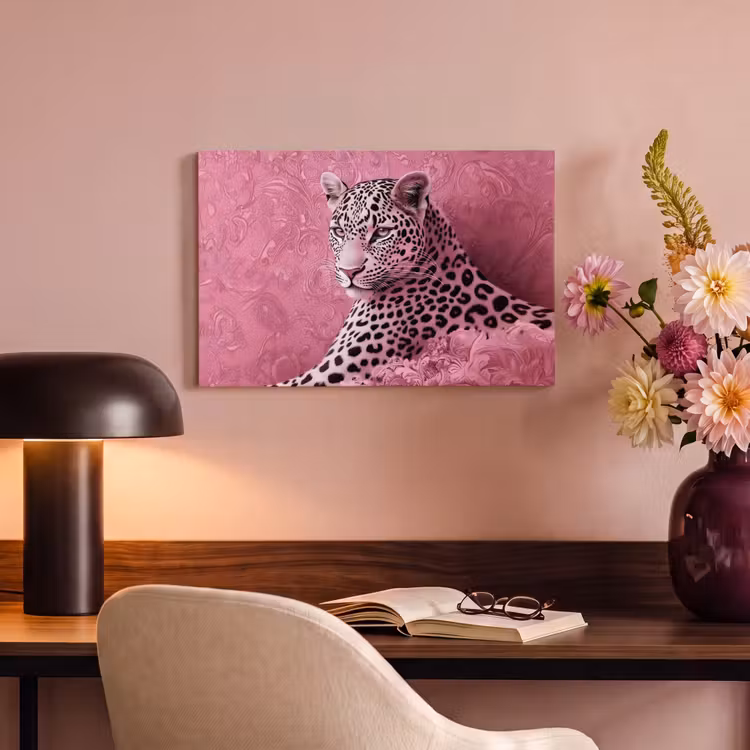 Canvas schilderij - Panter - Luxe - Roze — 4