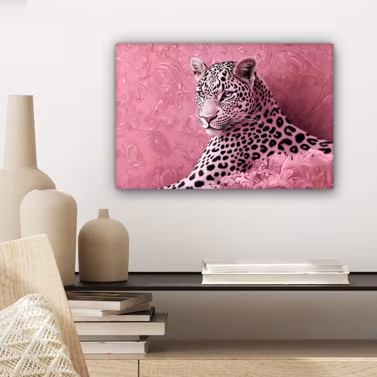 Canvas schilderij - Panter - Luxe - Roze — 5