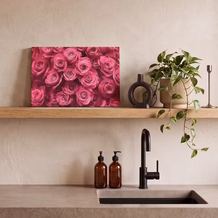 Canvas schilderij - Rozen - Pink - Bloem — 3
