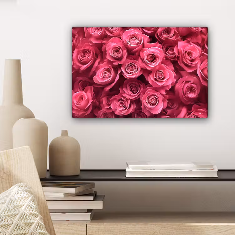 Canvas schilderij - Rozen - Pink - Bloem — 5