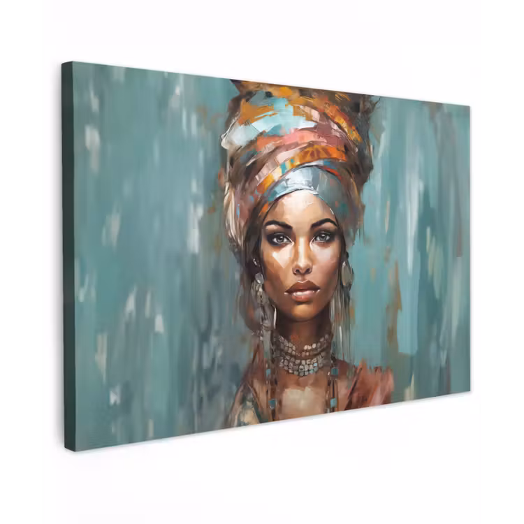 Canvas schilderij - Vrouw - Kunst - Sieraden - Portret — 1