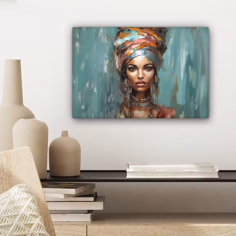 Canvas schilderij - Vrouw - Kunst - Sieraden - Portret — 5