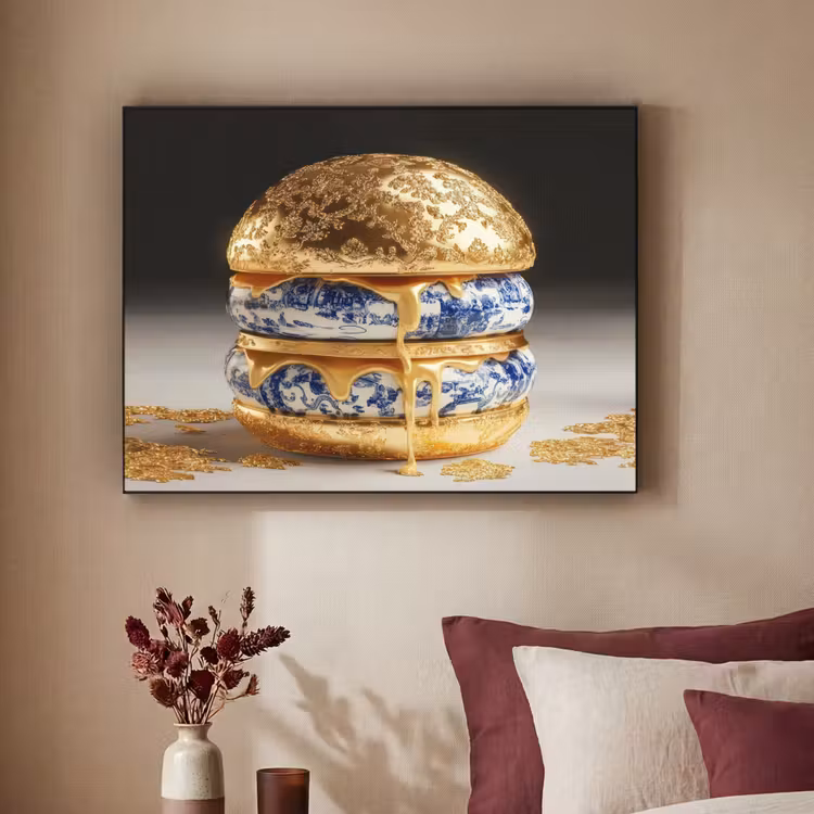 Art Frame - Delftsblauw - Goud - Burger — 2