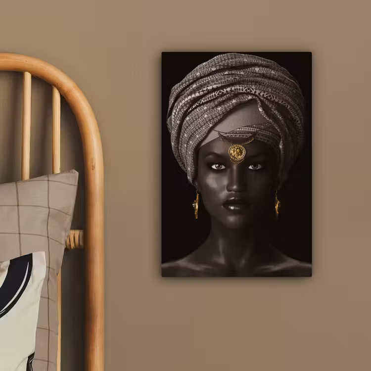 Canvas schilderij - Vrouw - Afrikaans - Goud — 3