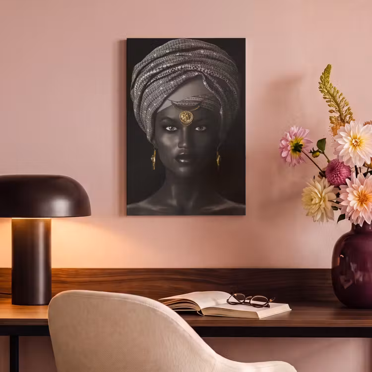 Canvas schilderij - Vrouw - Afrikaans - Goud — 4