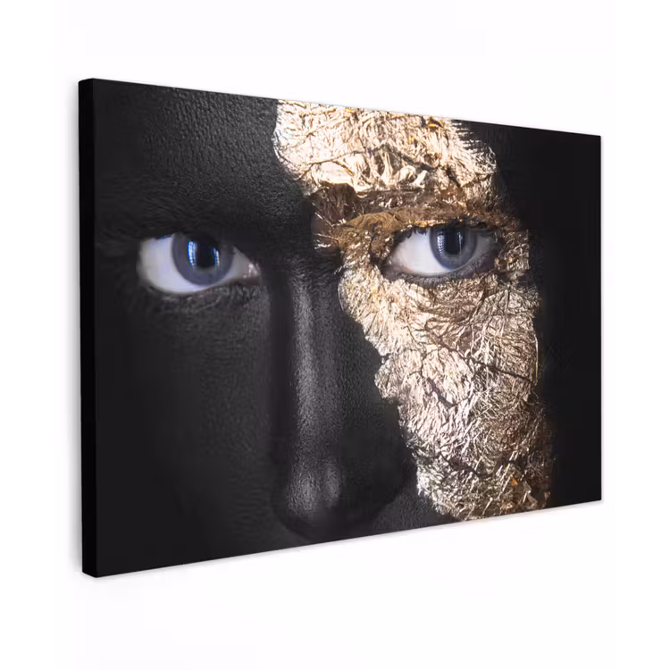 Canvas schilderij - Vrouw - Goud - Black and Gold — 1