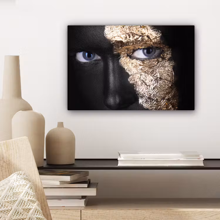 Canvas schilderij - Vrouw - Goud - Black and Gold — 5